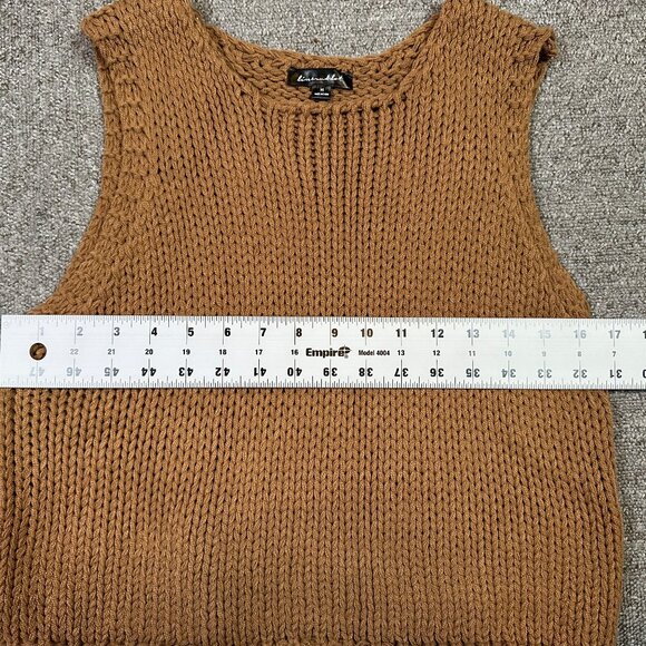 Line & Dot Costa Vista Brown Tan Tank Sweater Vest Chunky Knit Size Medium - Picture 4 of 7